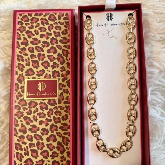 NWT House of Harlow 1960 Gold Link Bracelet - Picture 4 of 4